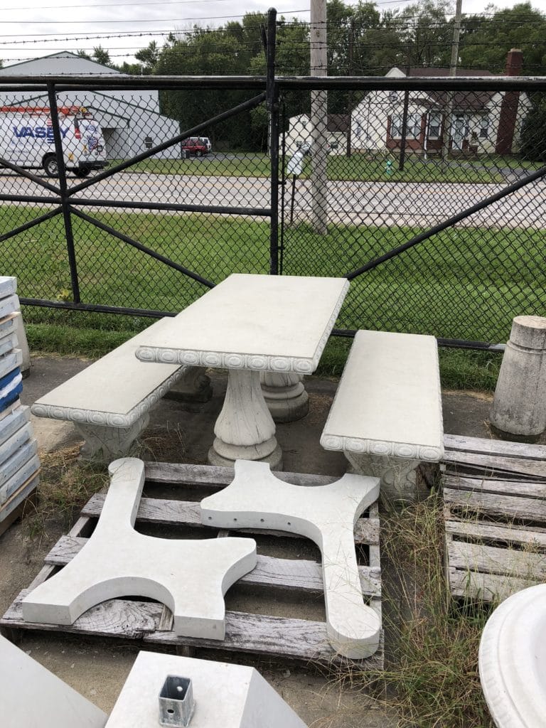 Custom Precast Rectangle Table and Benches