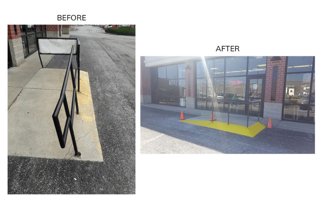 Great Clips Precast Ramp Before and After