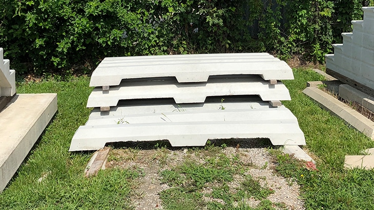 Custom Precast Concrete Parking Bumper & Sign Base Construction & Delivery Indianapolis