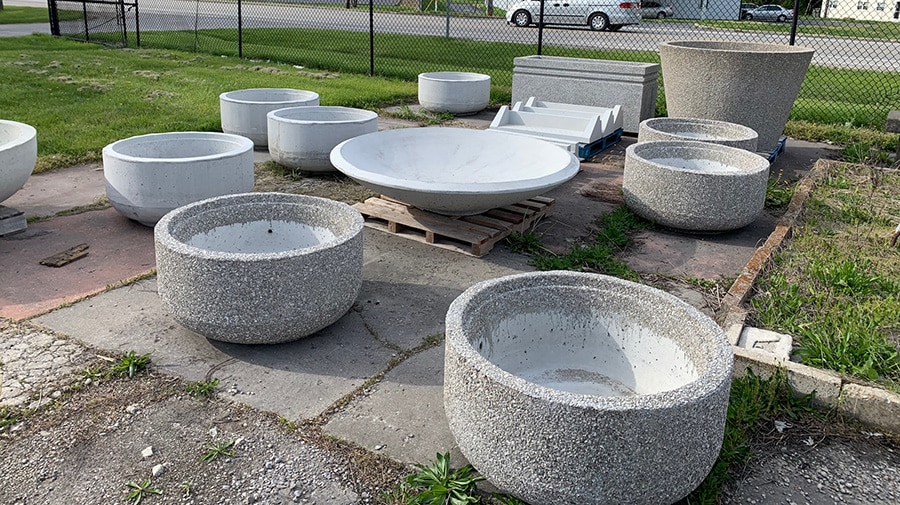 Custom precast concrete landscaping products in Ohio.